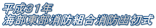 平成31年 海部東部消防組合消防出初式